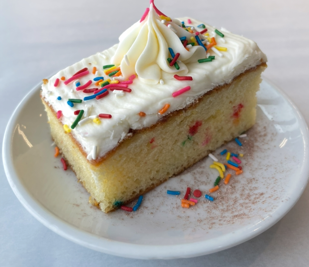 Piece of confetti cake